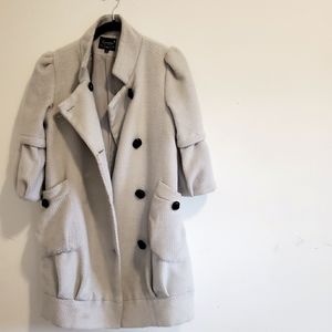 Button-Front 3/4-Sleeve Soft Coat